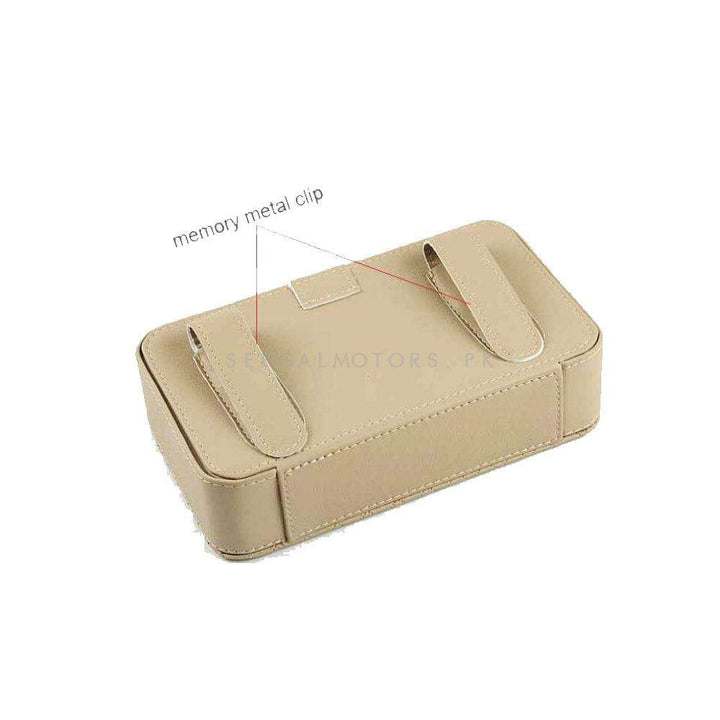 Facial Car Sun Visor / Sunshade Tissue Holder Case Box Beige