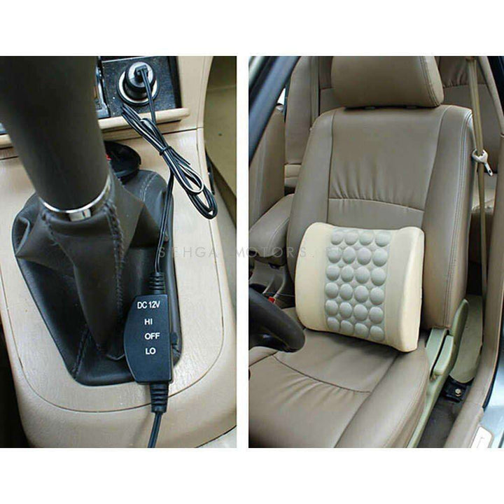 Universal Black Massage Back Rest Cushion with 12V Vibrator Seat