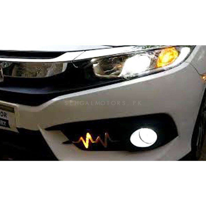 Honda Civic Fog Lamps Lights DRL Cover Heartbeat Style - Model 2016-2021