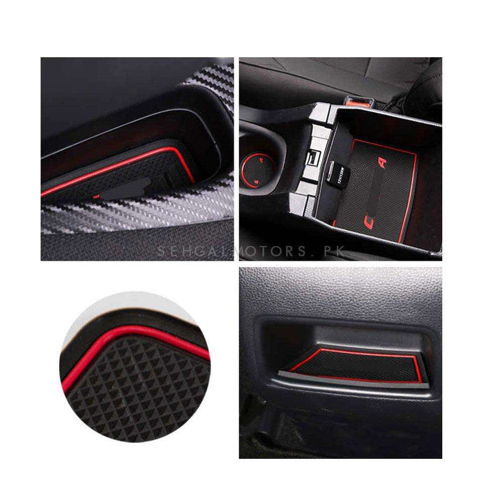 Toyota Corolla PVC Non Slip Interior Mats Red - Model 2014-2021