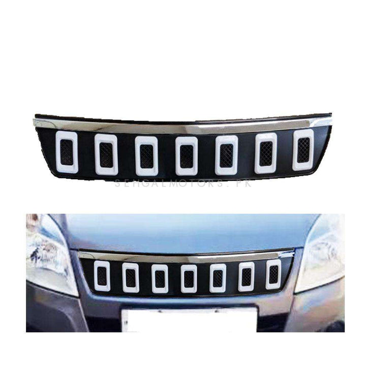 Suzuki Wagon R Navara Style Chrome Grille V2 With White Combination- Model 2014-2021