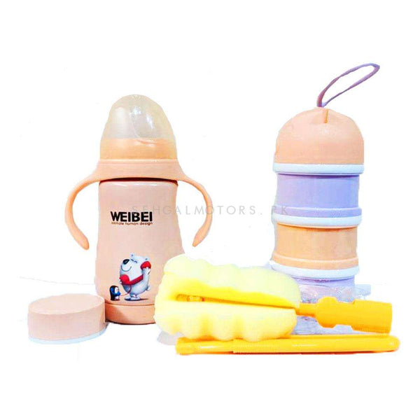 Portable Natural Baby Feeding Bottle Flask 3 in 1