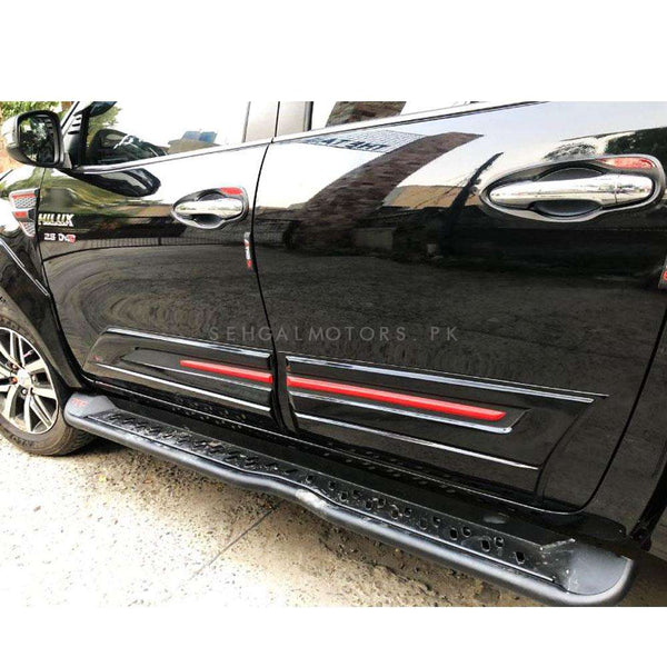 Toyota Hilux Revo/Rocco Body Cladding Thailand Black Unpainted