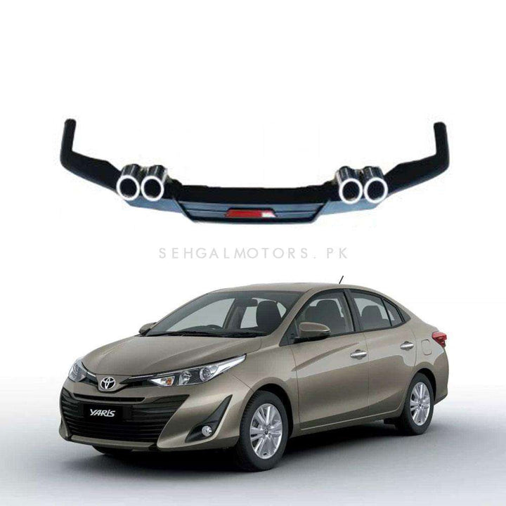 Toyota Yaris Rear Bumper Diffuser Complete Black - Model 2020-2021