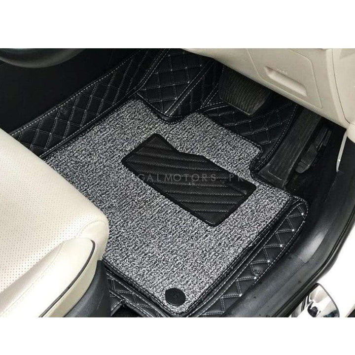 KIA Sportage 9D Floor Mats Mix Thread Black With Grey Grass Multi Color Thread 3 Pcs