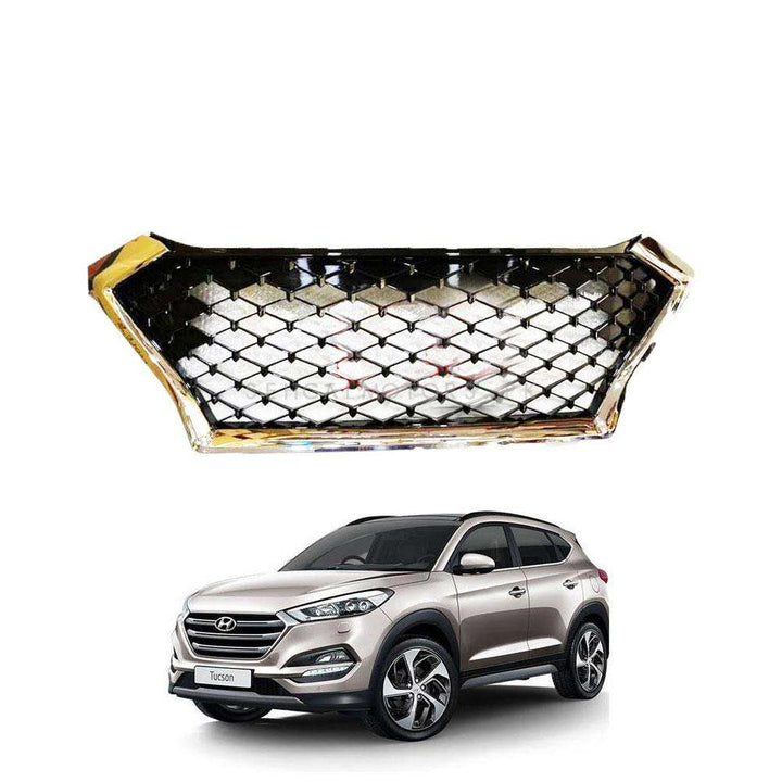 Hyundai Tucson Honey Comb Style Chrome and Black Front Grille - Model 2020-2024