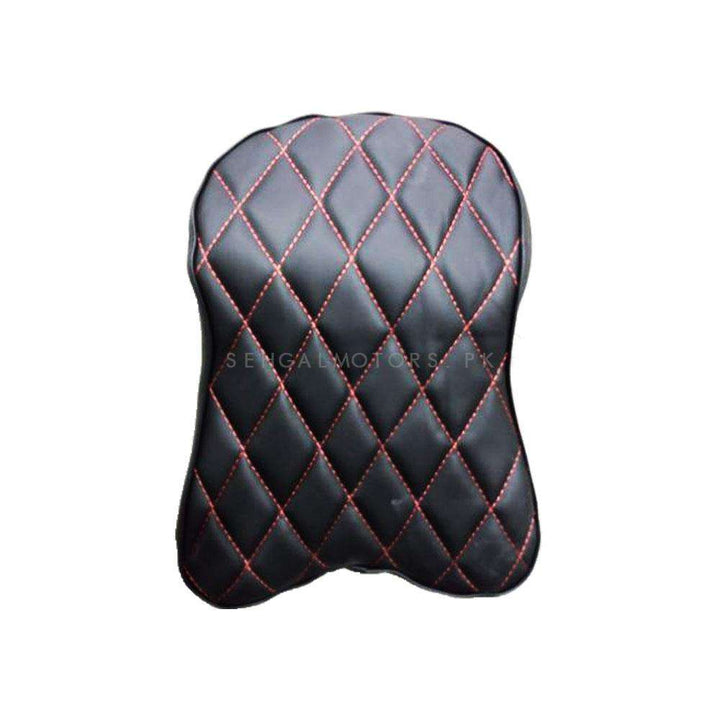 Universal Imported Leather Style Backrest Multi Stitch - Black