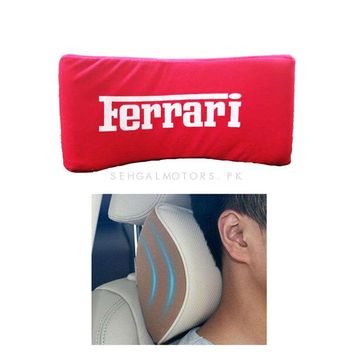 Ferrari Neck Rest Headrest Pillow Cushion - Red