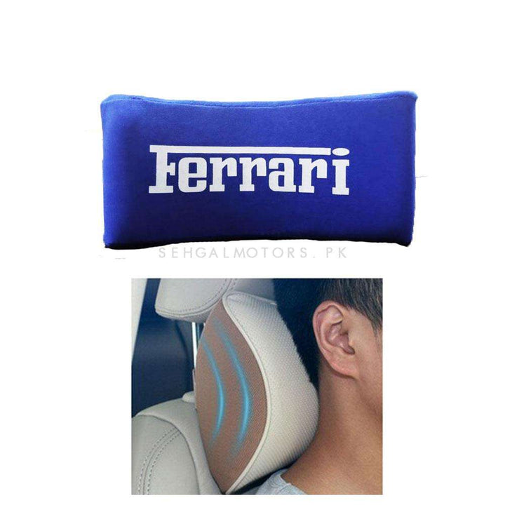 Ferrari Neck Rest Headrest Pillow Cushion - Blue