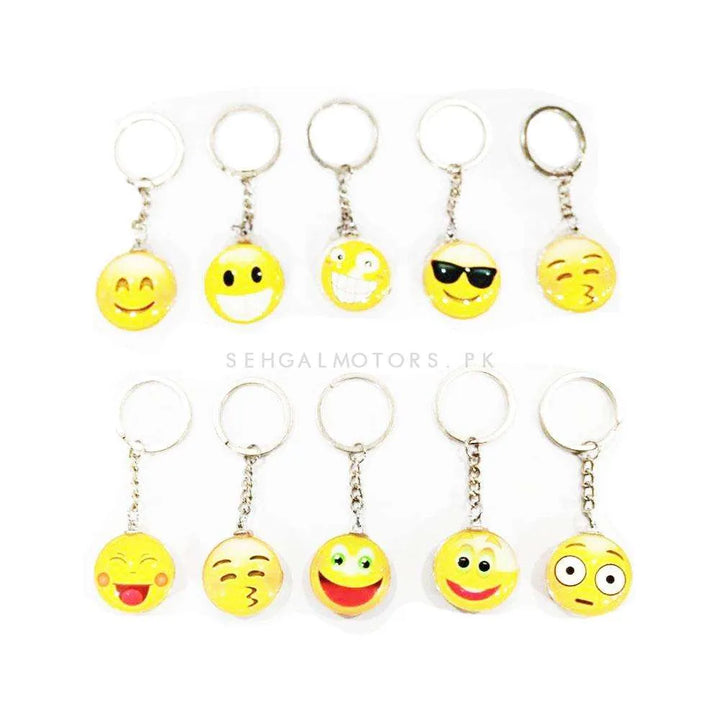 Emojis Emoticons Smileys Metal Keychain - Mix Design - 1 Piece