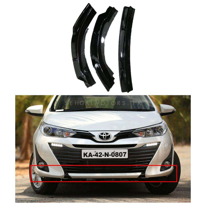 Toyota Yaris Front Glossy Black Canards 3 Pcs - Model 2020-2021