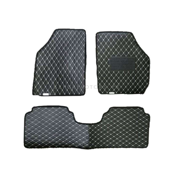 Suzuki Cultus 7D Eco Floor Mat Black Stitched Multi Color Thread 3 Pcs - Model 2017-2021