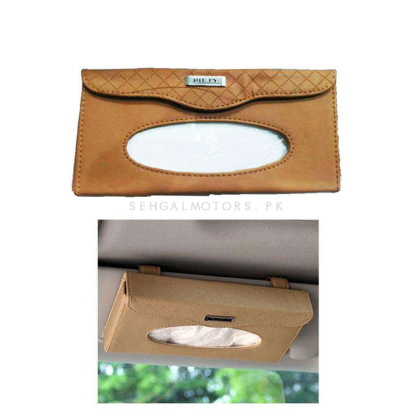 Car Sun Visor / Sunshade Tissue Holder Case Box - Brown