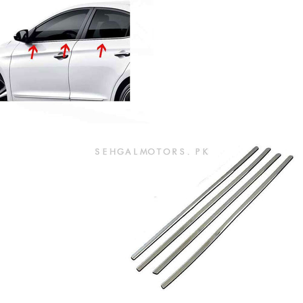 Honda Civic Window Chrome Weather Strips 4 Pcs - Model 2012-2016