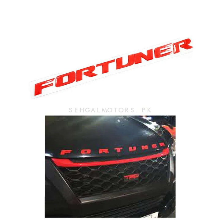 Toyota Fortuner Alphabet Letters Bonnet Hood Logo Red