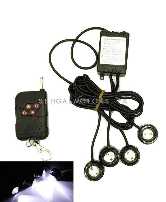 Heavy Duty White Mini Spot Flasher Light with Wireless Remote