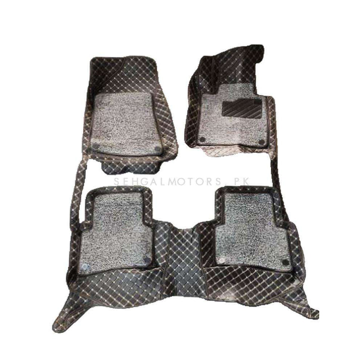 KIA Sportage 9D Floor Mats Mix Thread Black With Grey Grass Multi Color Thread 3 Pcs