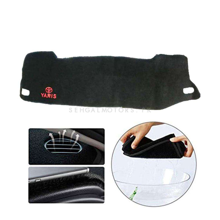 Toyota Yaris Dashboard Carpet Black  Mix Logo Design - Model 2020-2021