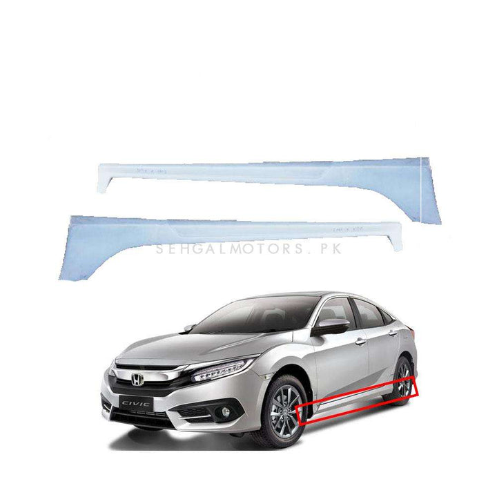 Honda Civic X Side Foot Panel Skirts Fiber Glass Pair - Model 2016-2021