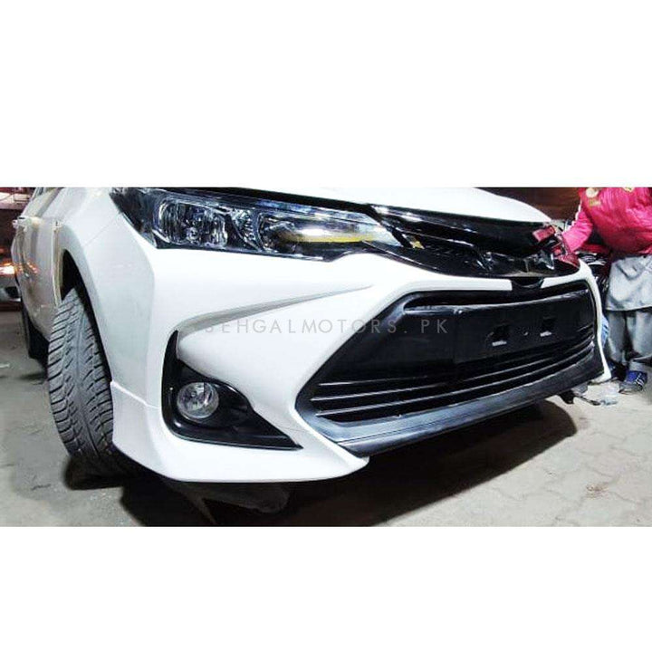 Toyota Corolla Altis X Front Bumper Camry Style Fiber Glass - Model 1 Pc - 2017-2021