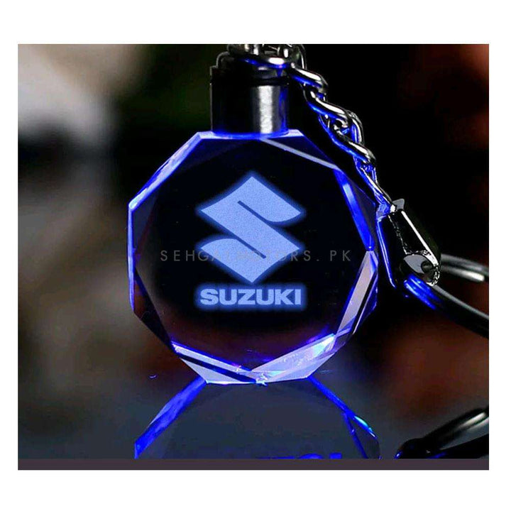 Suzuki Logo LED Crystal KeyChain Ring