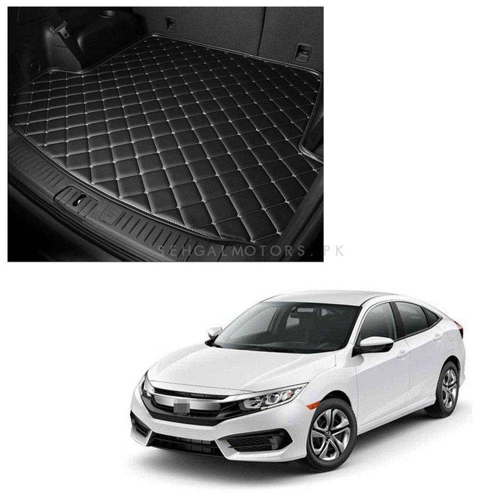 Honda Civic 7D Trunk Mat Mix Thread Black - Model 2016-2021