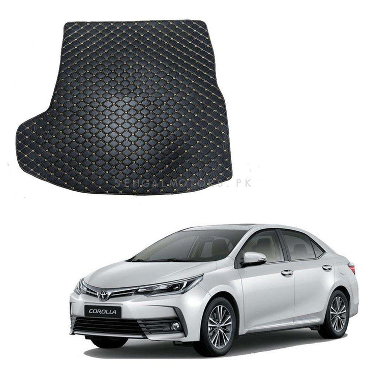 Toyota Corolla Face Lift 7D Trunk Mat Mix Thread Half Cut Style - Model 2017-2021