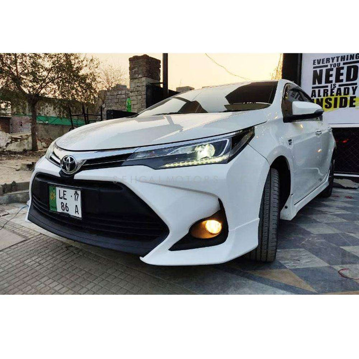 Toyota Corolla Altis X Front Bumper Camry Style Fiber Glass - Model 1 Pc - 2017-2021