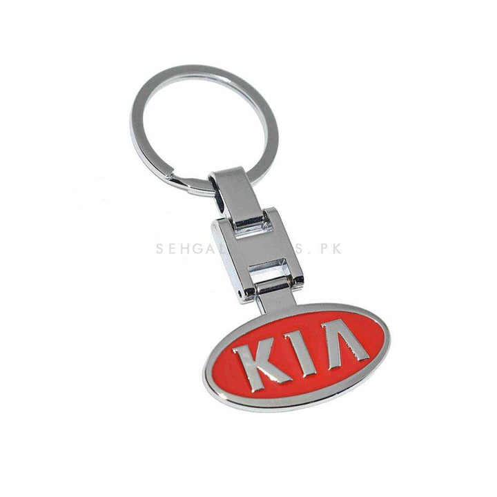 Kia Logo Metal Keychain Keyring - Red