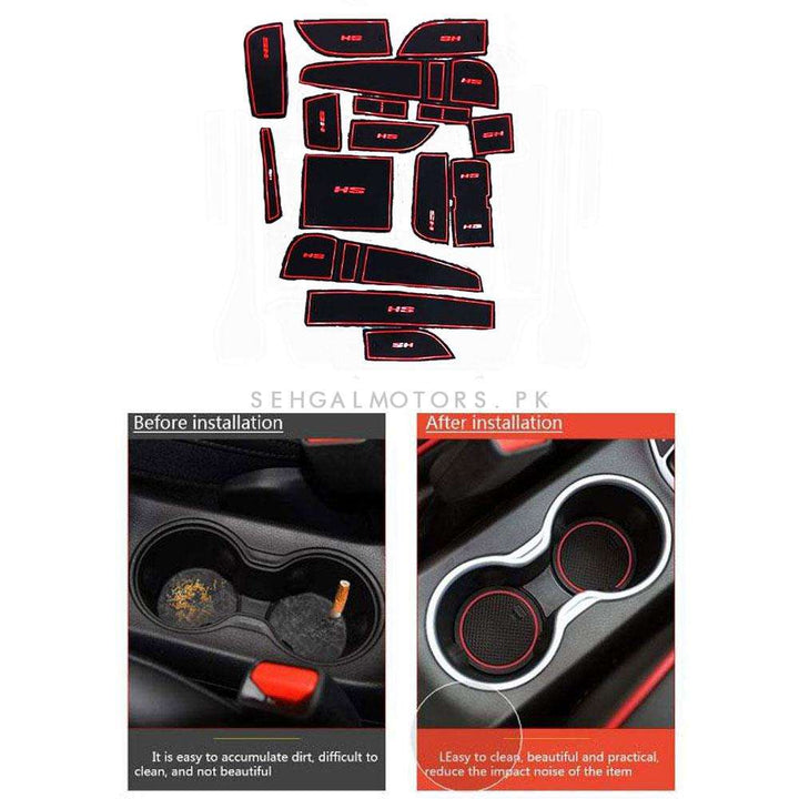 MG HS PVC Interior Mats Red and Black - Model 2020-2021