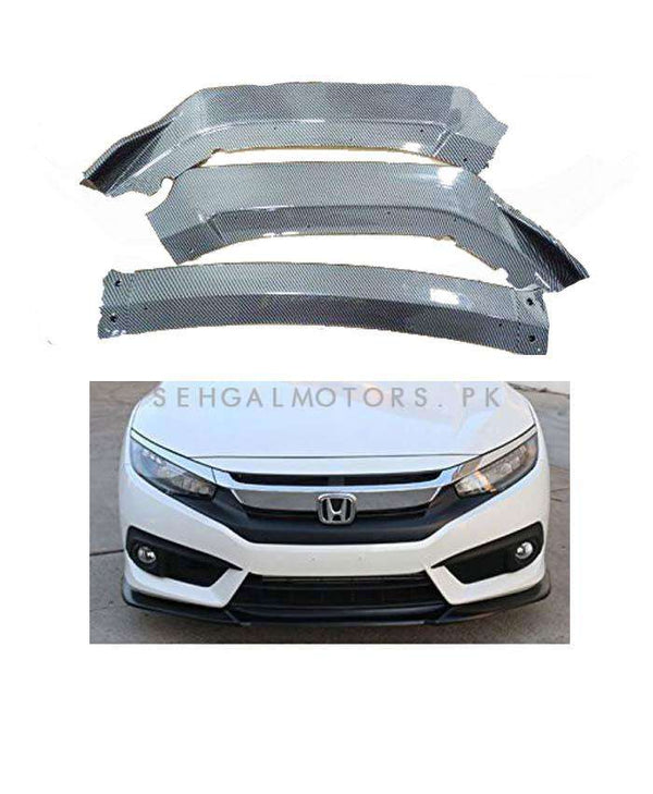 Honda Civic Carbon Fiber Front ABS Plastic splitter - Model 2016-2021