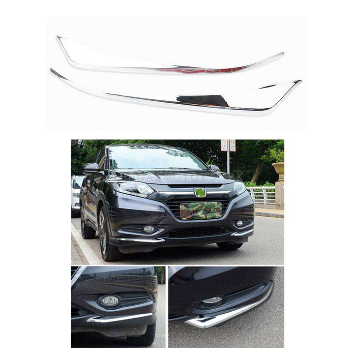 Honda Vezel Front Bumper Lower Lip Chrome Trims - Model 2013-2021