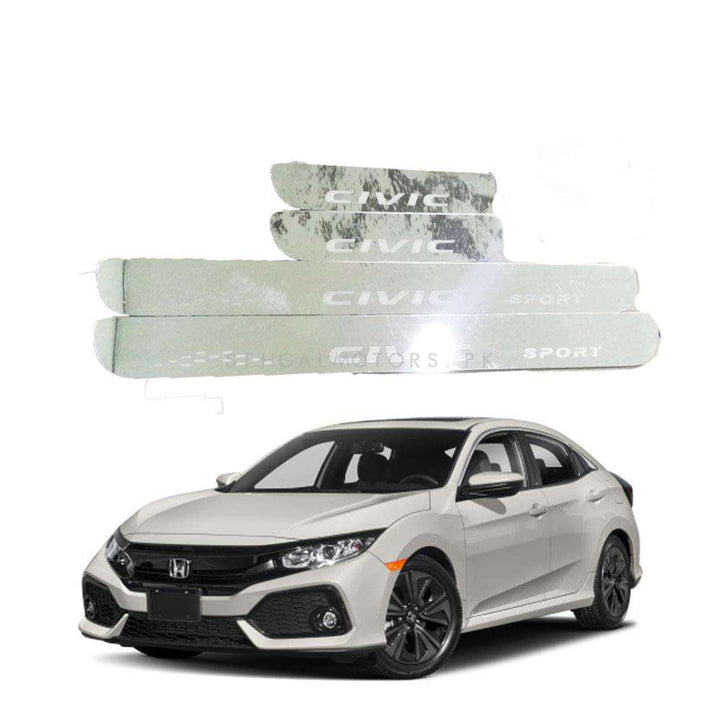 Honda Civic Metal LED Sill Plates Chrome / Skuff LED panels - Model 2016-2020