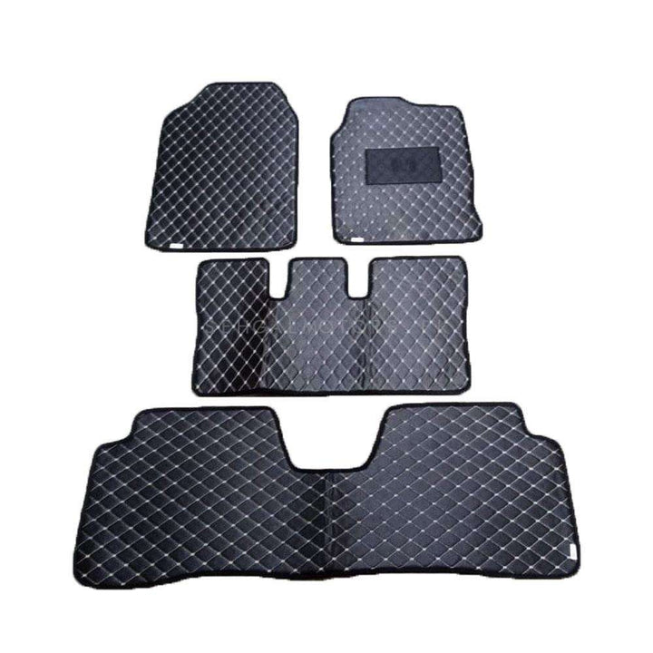 Honda BRV 7D Eco Floor Mats Black Stitched Multi Color Thread 4 Pcs - Model 2017-2021