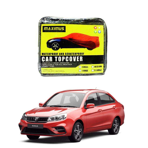 Proton Saga Maximus Non Woven Scratchproof Waterproof Car Top Cover - Model 2021-2024