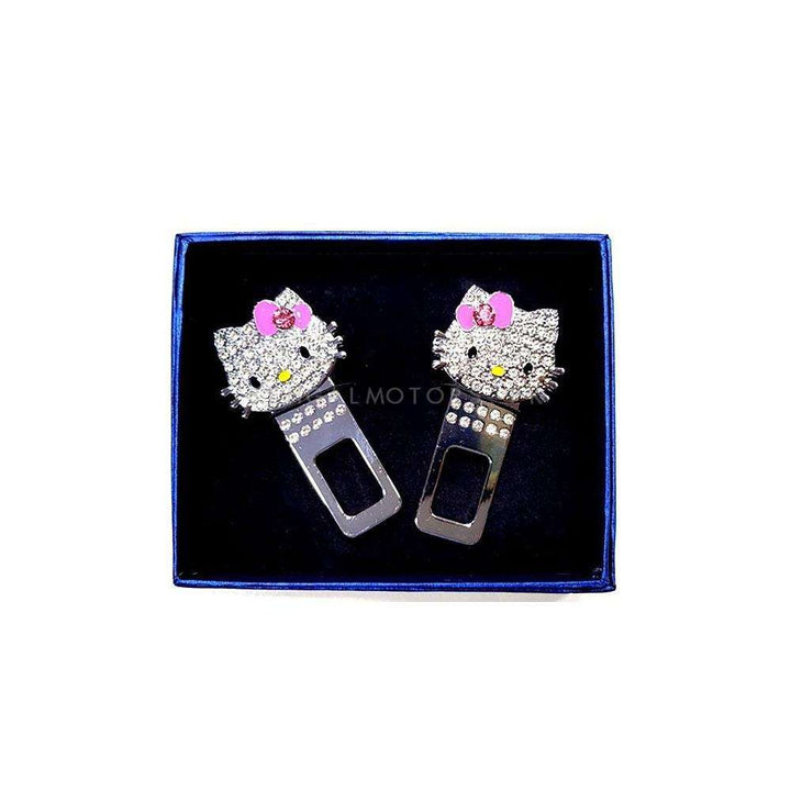 Kitty Seat Belt Clips Diamond Style - Pair