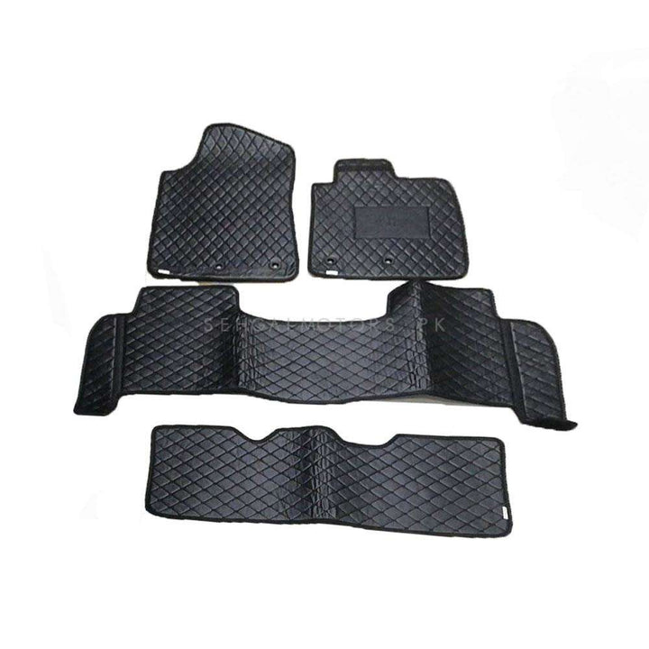 Toyota Land Cruiser 7D Eco Floor Mat Black Multi Color Thread 4 Pcs - Model 2015-2021