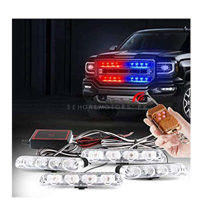 Police Flasher 4 LED With Remote Control 4 PC