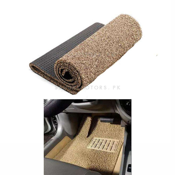 Universal Fur Grass Floor Mat Roll Adjustable Customisable Beige with Brown