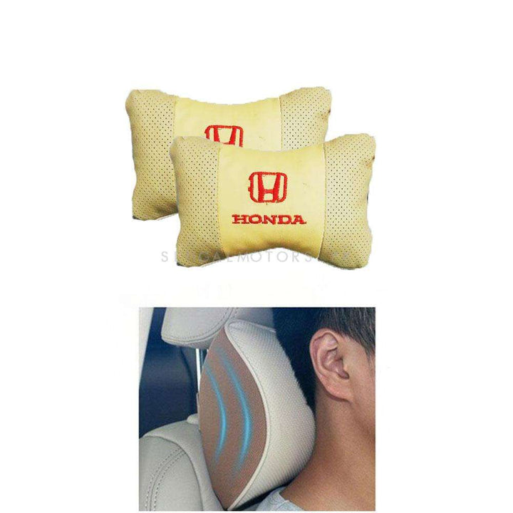 Honda Logo Neck Rest Pillow Beige