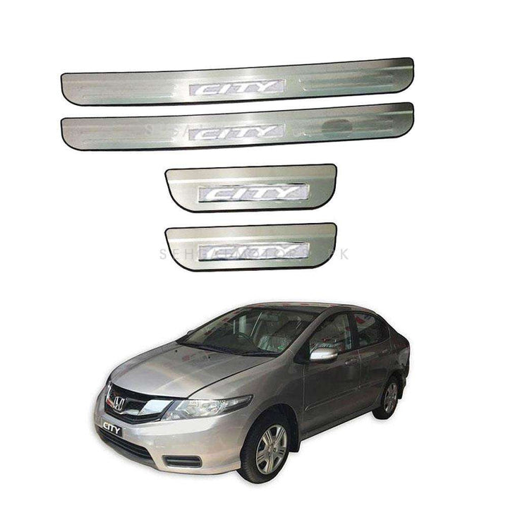 Honda City Metal LED Sill Plates / Skuff LED panels Chrome - Model 2008-2021