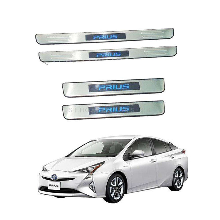 Toyota Prius Metal LED Sill Plates / Skuff LED panels Style B - Model 2017-2019