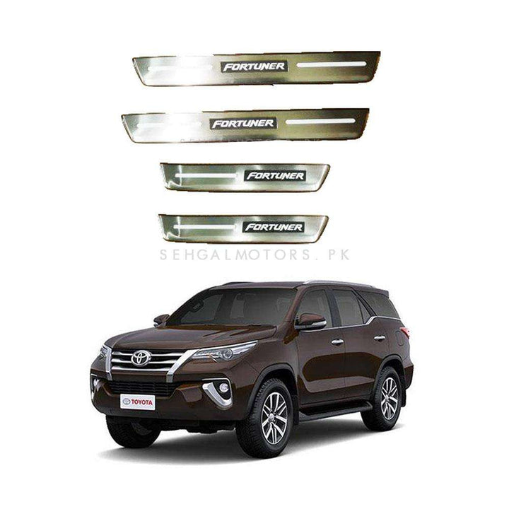 Toyota Fortuner Metal LED Sill Plates / Skuff LED panels Design B - Model 2016-2021