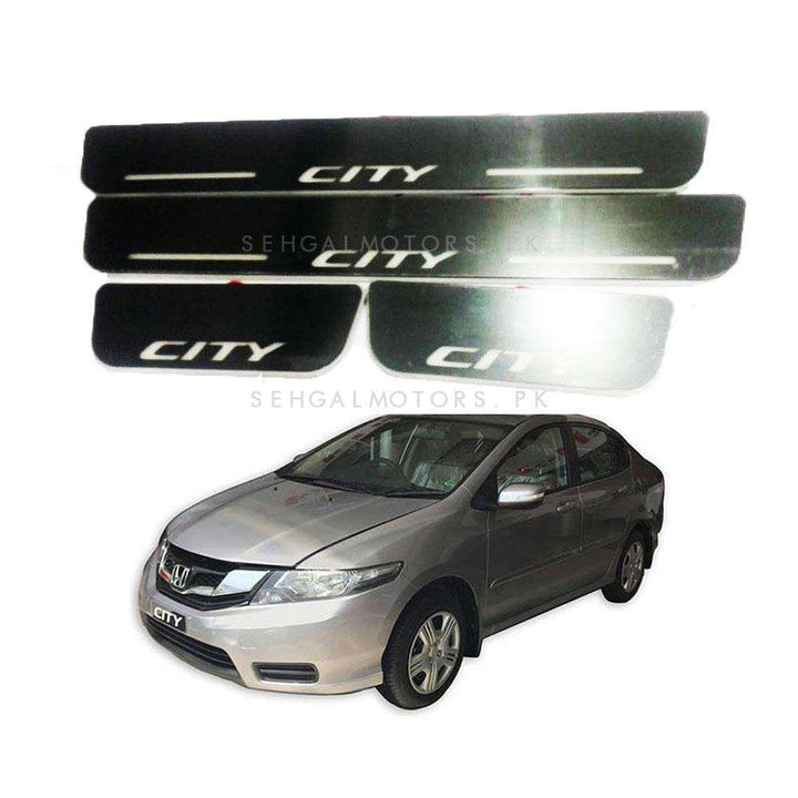 Honda City Glass LED Door Sill Plates / Skuff LED Panels New Style - Model 2017-2021