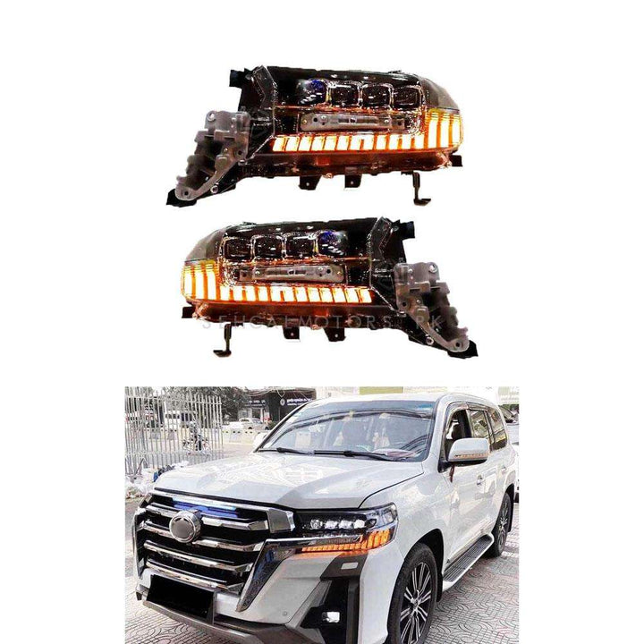 Toyota Land Cruiser LC200 Bugatti Style Head Lamps Light Pair - Model 2015-2021