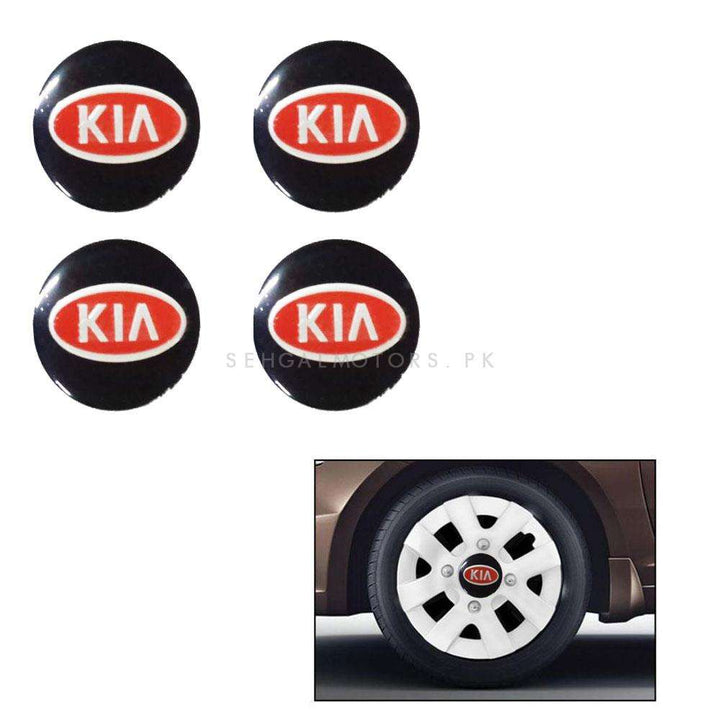 KIA Wheel Cap Logo Red - 4 Pc