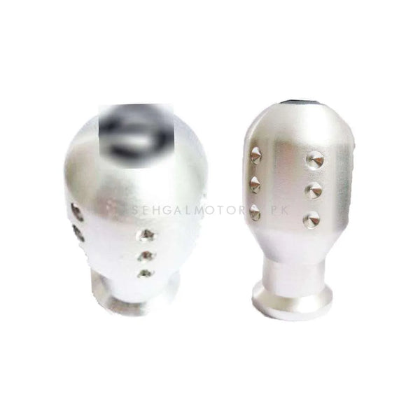 S Logo Gear Knobs Dotted Style Silver