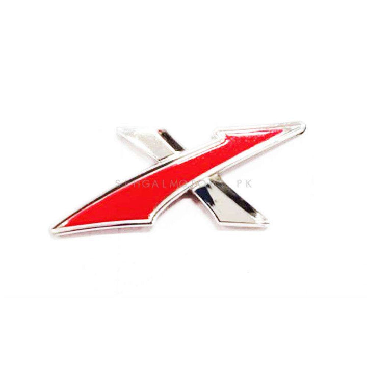 X Logo Red and Chrome