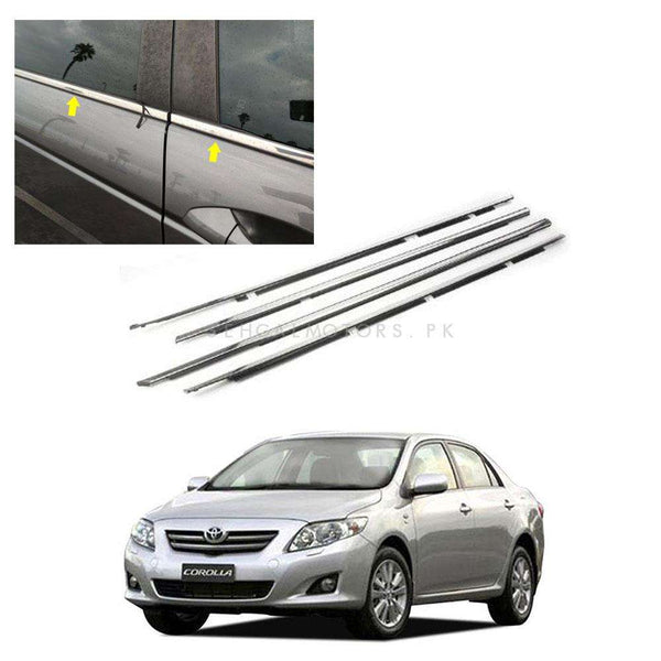 Toyota Corolla Window Chrome Weather Strips 4 Pcs - Model 2008-2014