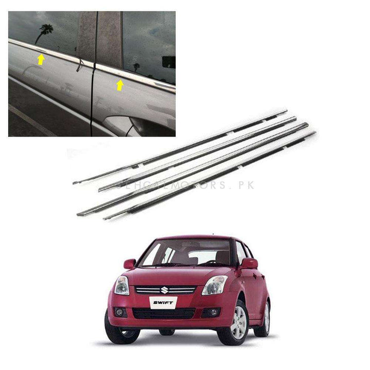 Suzuki Swift Window Chrome Weather Strips 4 Pcs - Model 2010-2021